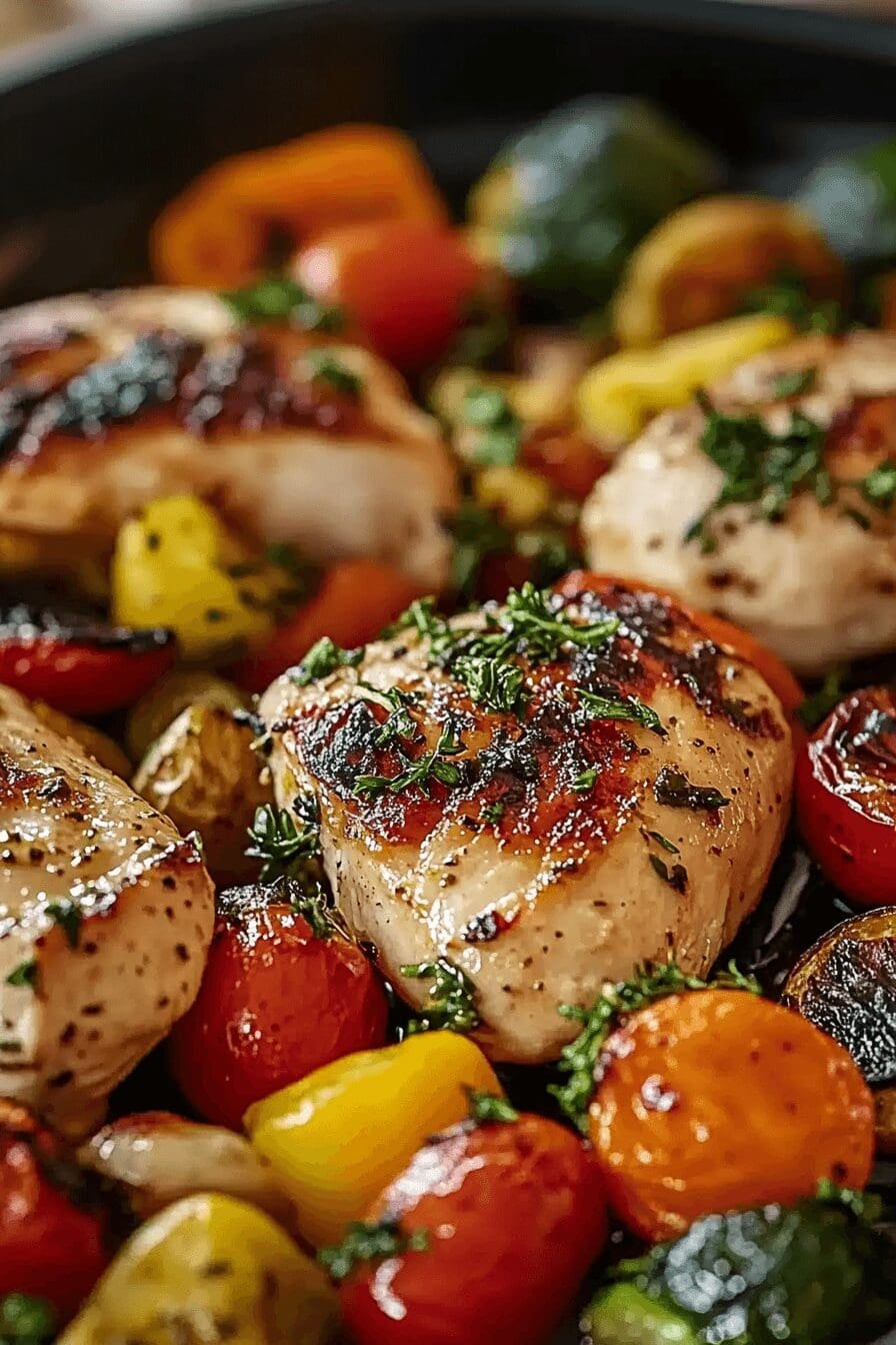 Quick Roasted Chicken Veggies