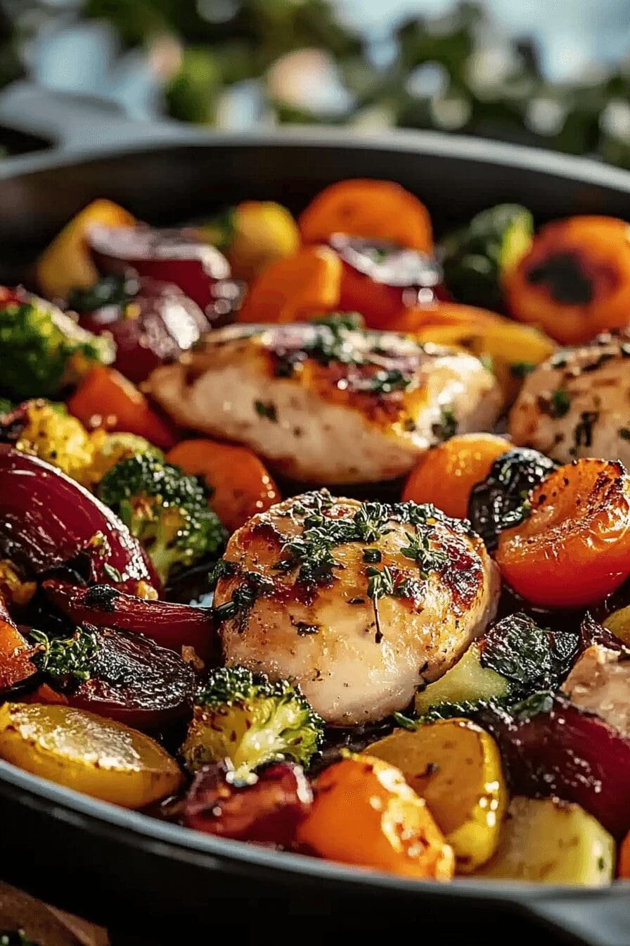 Quick Roasted Chicken Veggies