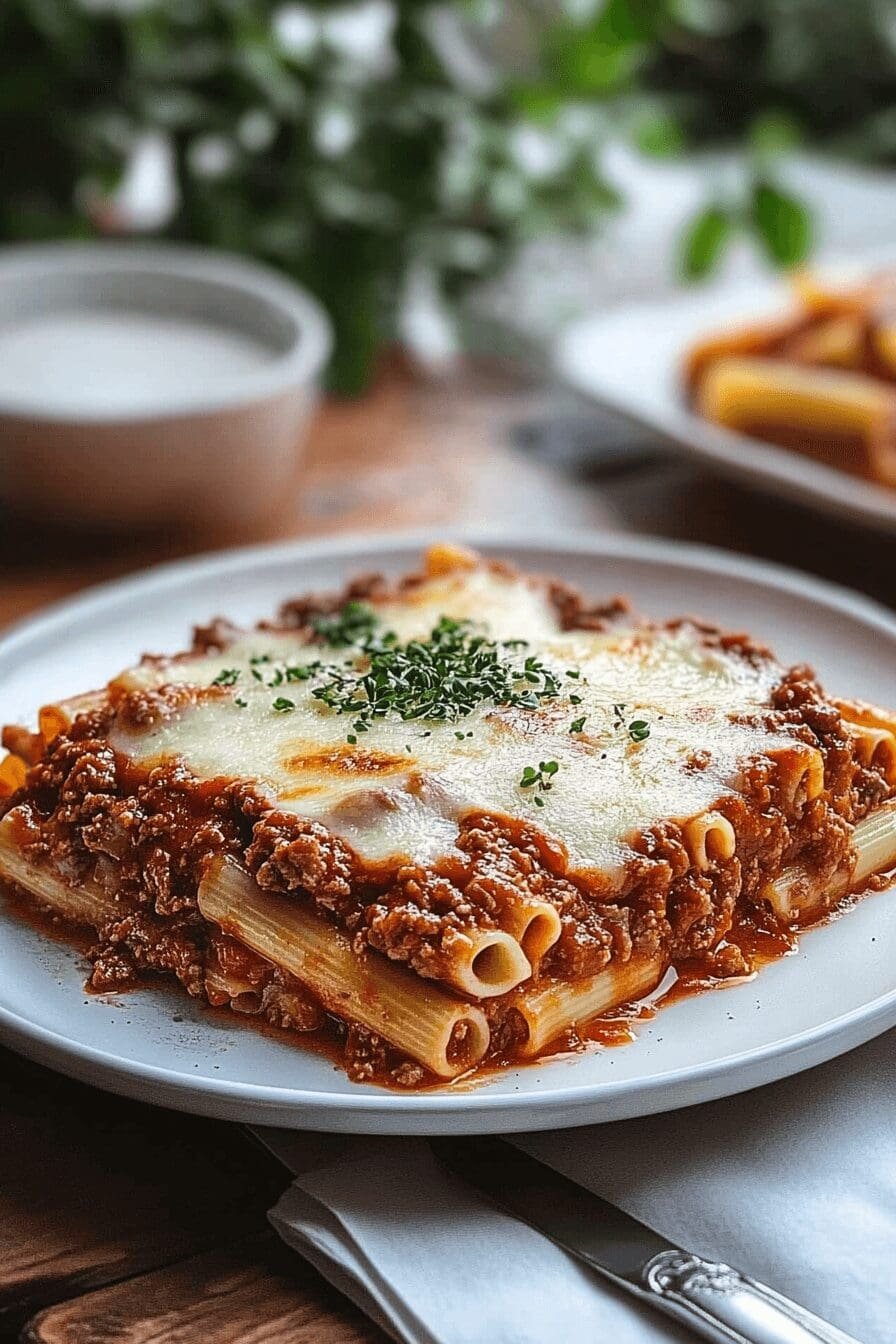 Baked Rigatoni Meat Sauce