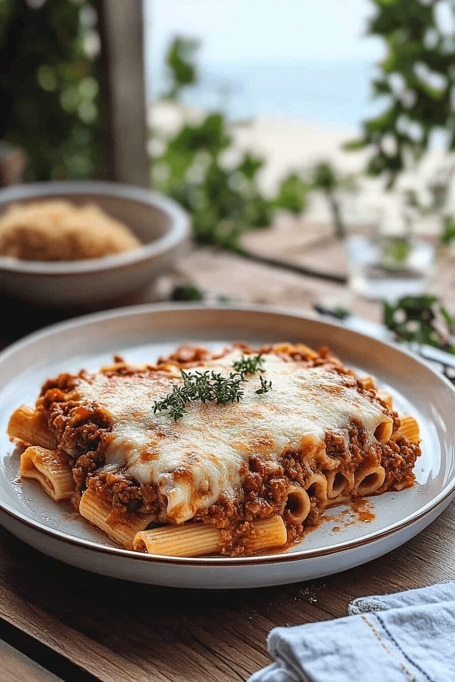 Baked Rigatoni Meat Sauce
