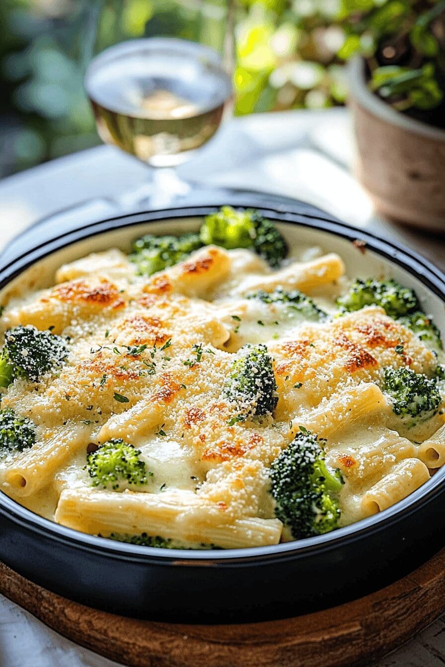 Baked Ziti Alfredo Broccoli