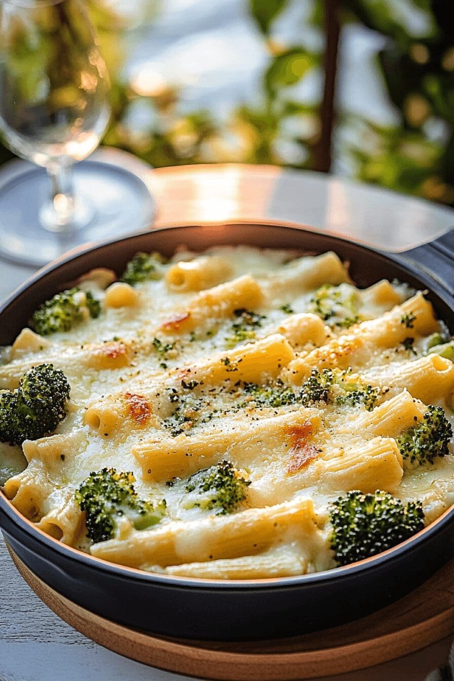 Baked Ziti Alfredo Broccoli