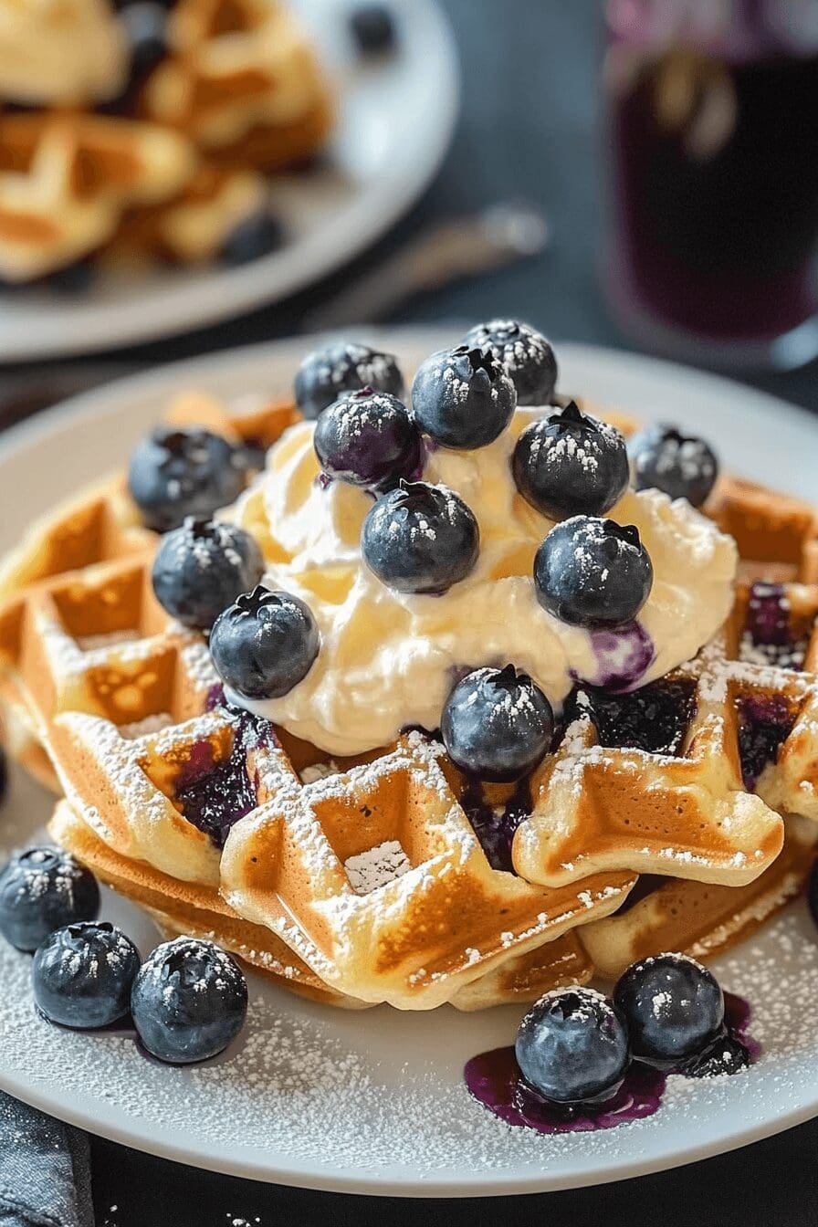 Blueberry Waffles Cream Cheese Filling