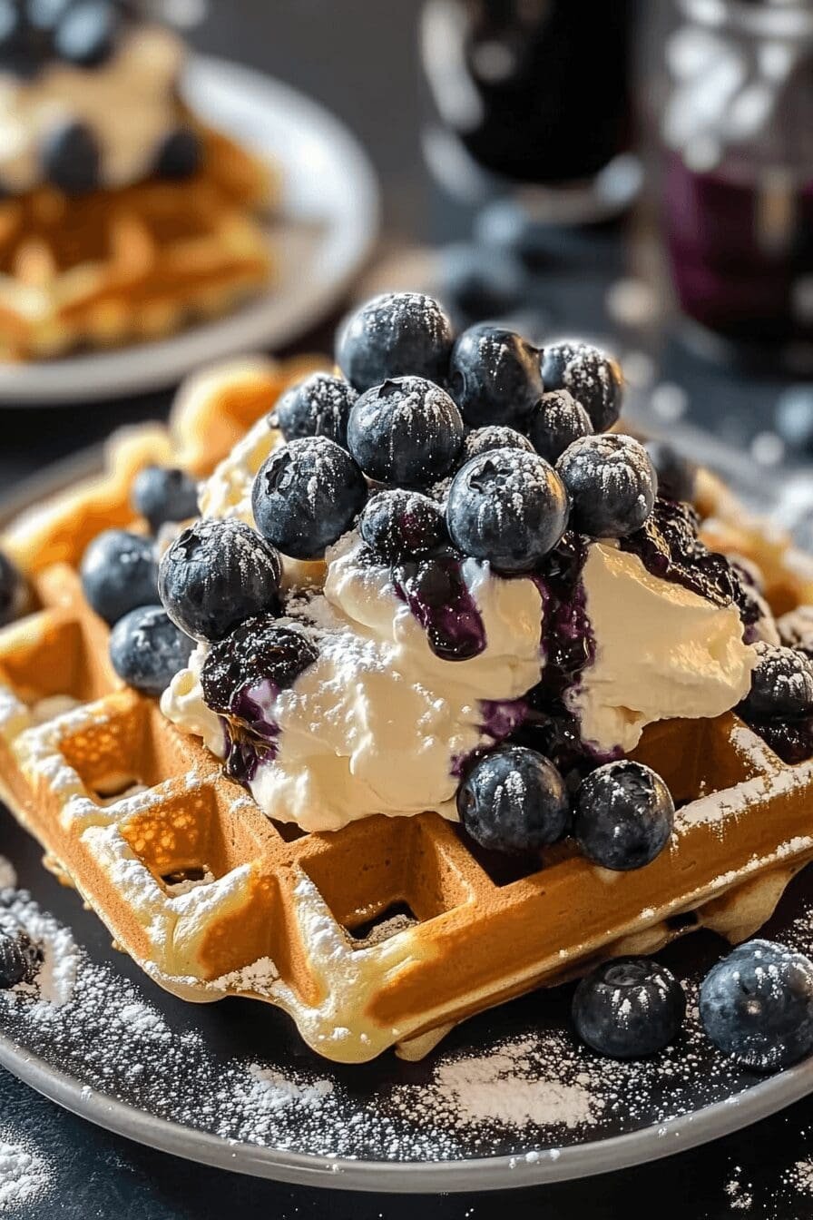 Blueberry Waffles Cream Cheese Filling