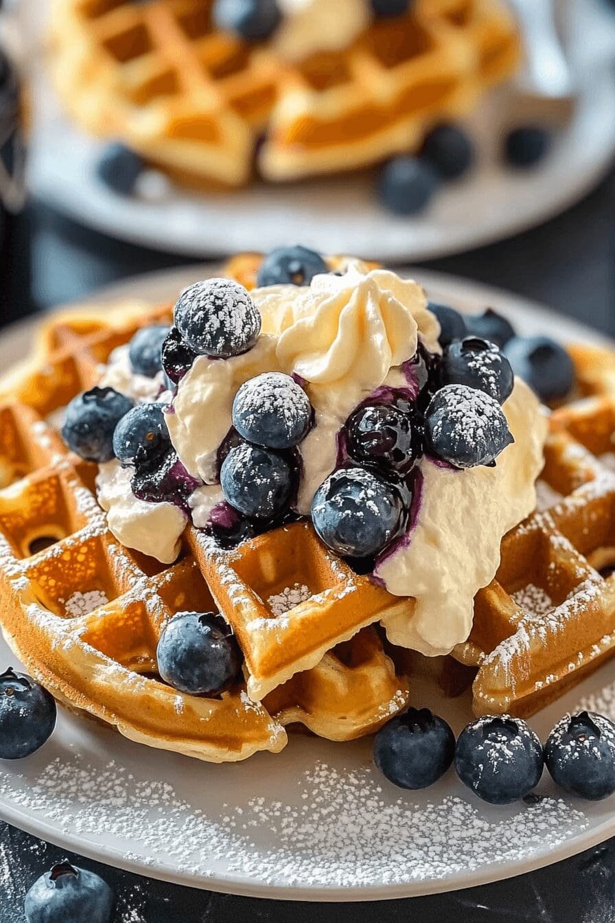Blueberry Waffles Cream Cheese Filling