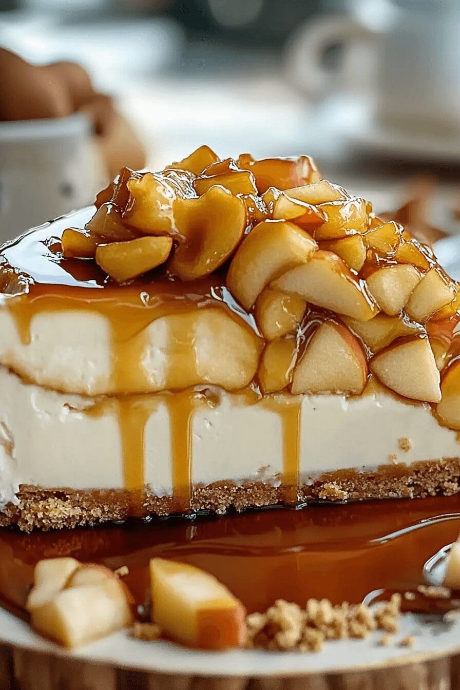 Caramel Apple Cheesecake Cake