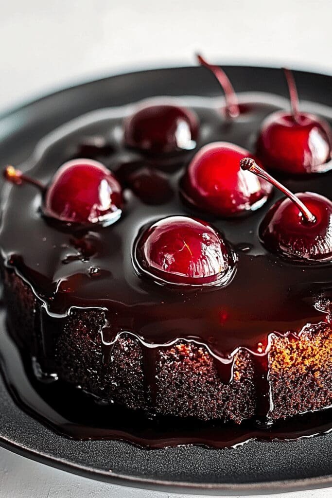 Chocolate Cherry Upside Down Cake