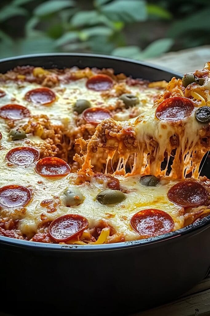 Crock Pot Pizza Casserole