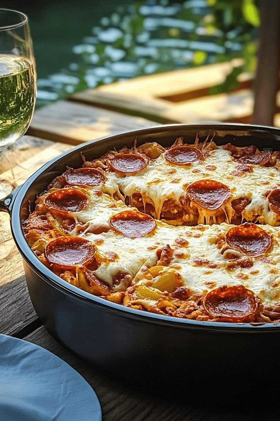 Crock Pot Pizza Casserole