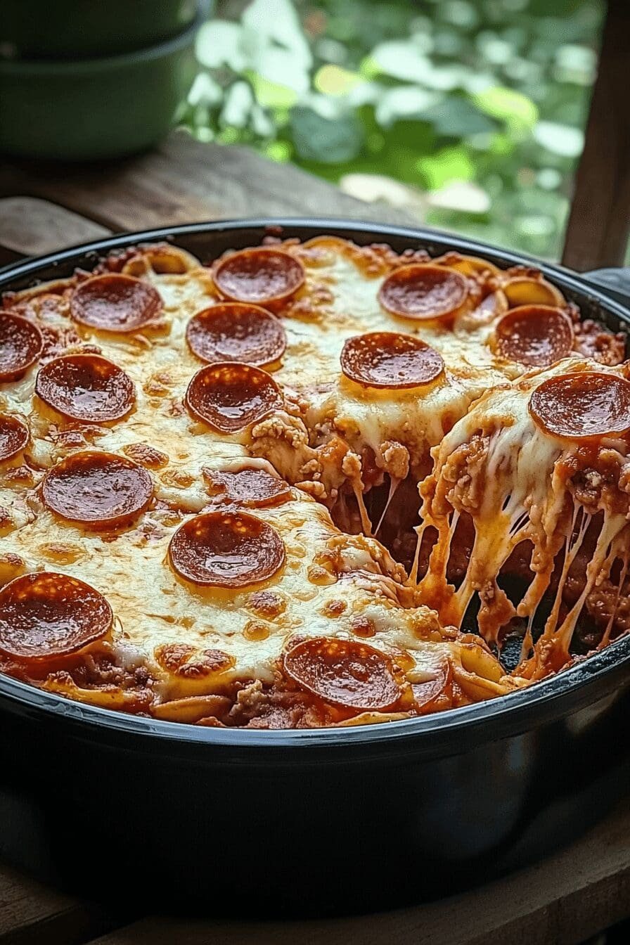 Crock Pot Pizza Casserole