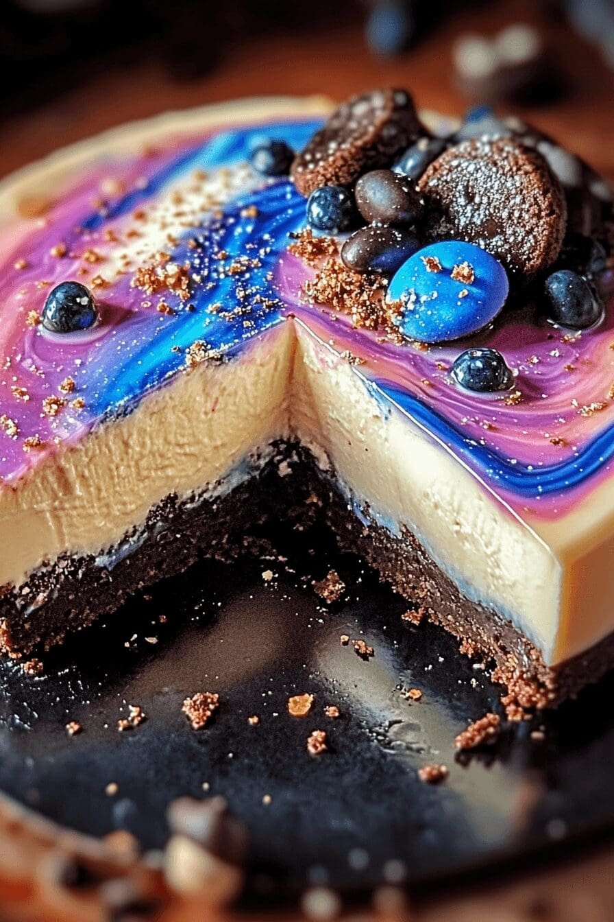 Galaxy cookie cheesecake
