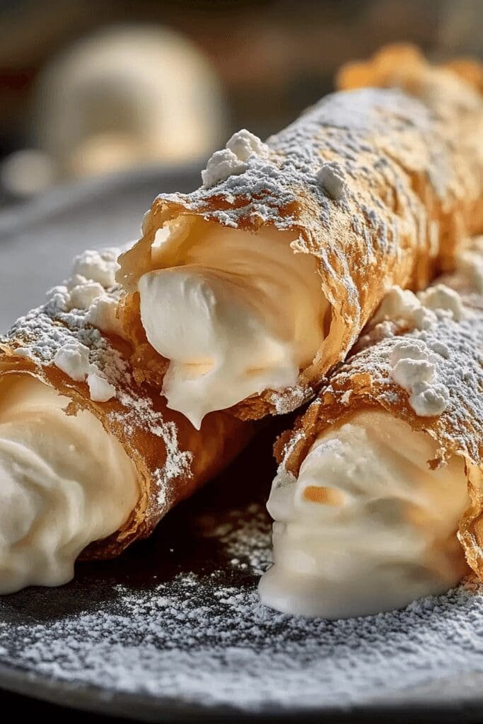 Italian cream filled cannoncini