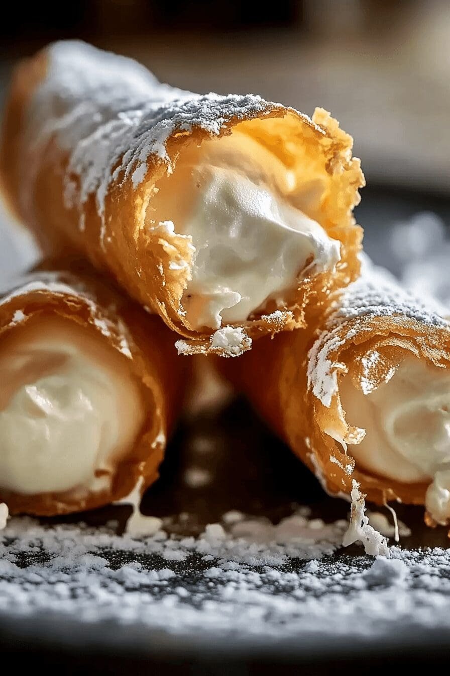 Italian cream filled cannoncini