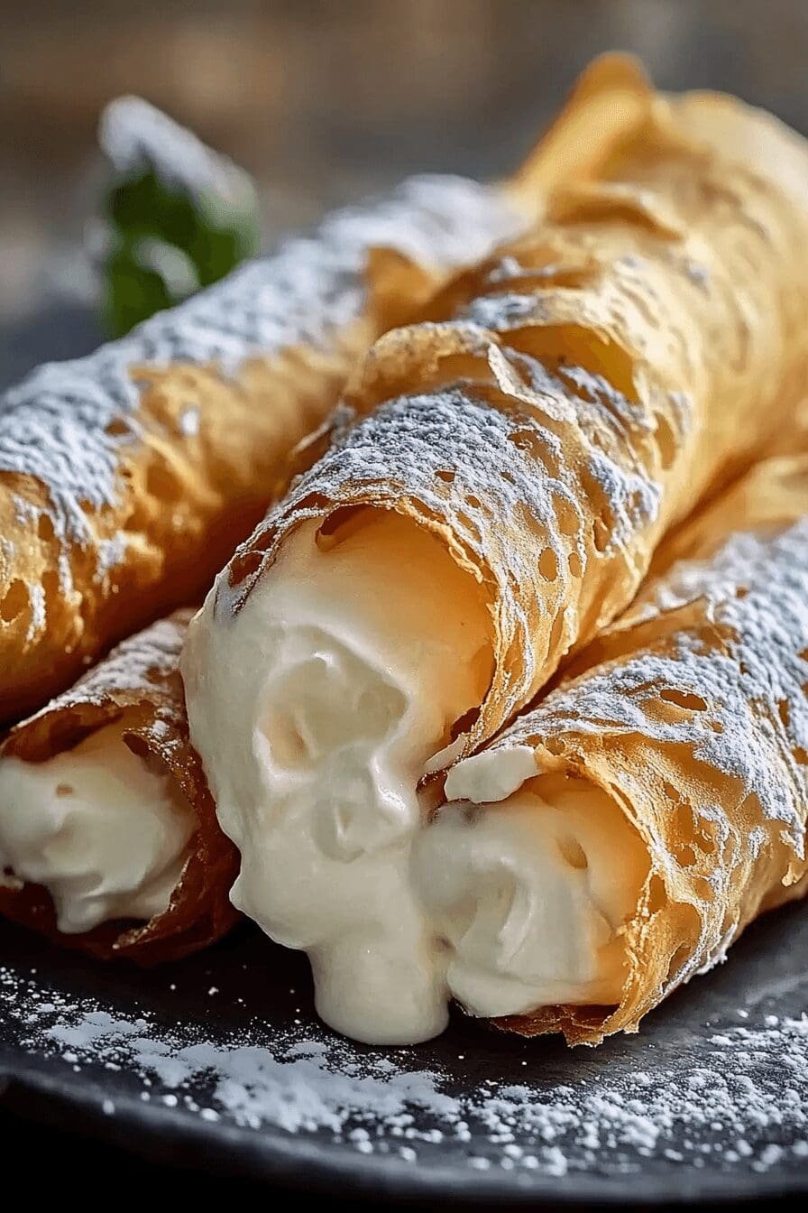 Italian cream filled cannoncini