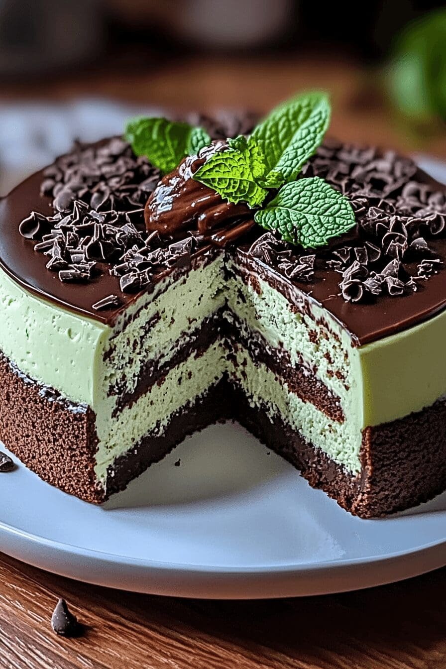 Mint Chocolate Cheesecake Cake