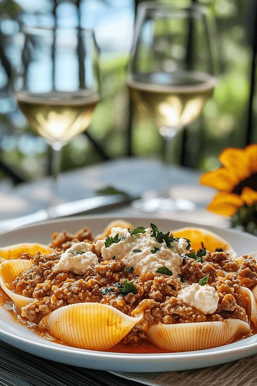 Ricotta Beef Stuffed Shells