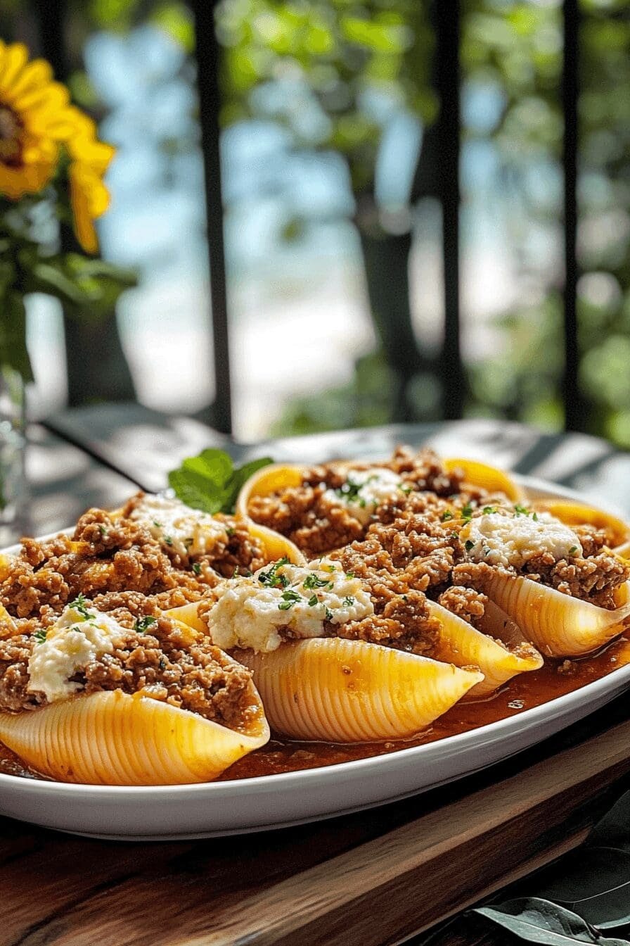 Ricotta Beef Stuffed Shells