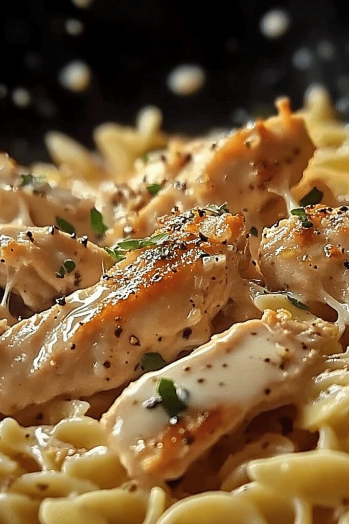 Slow Cooker Garlic Parmesan Chicken Pasta