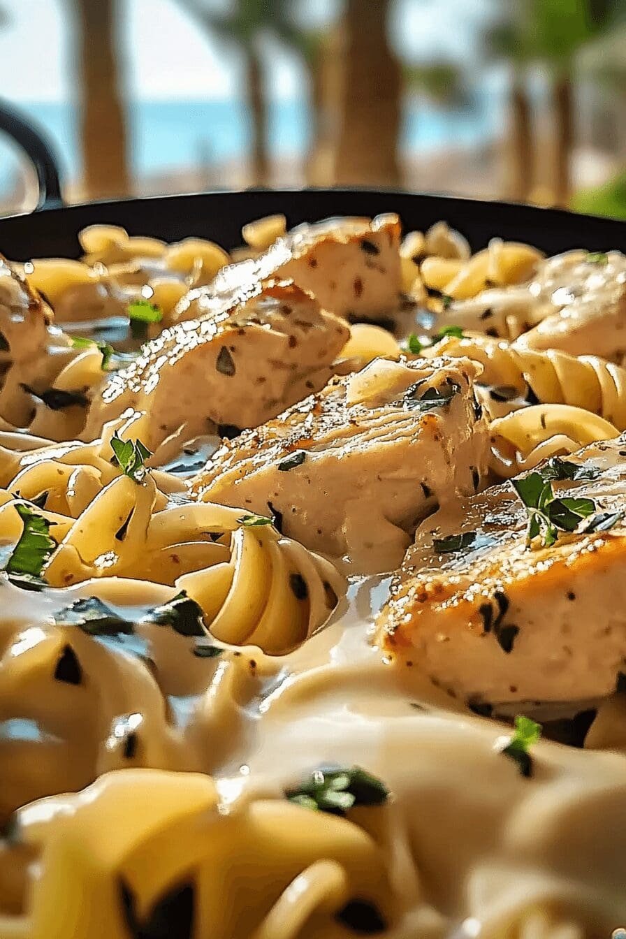 Slow Cooker Garlic Parmesan Chicken Pasta