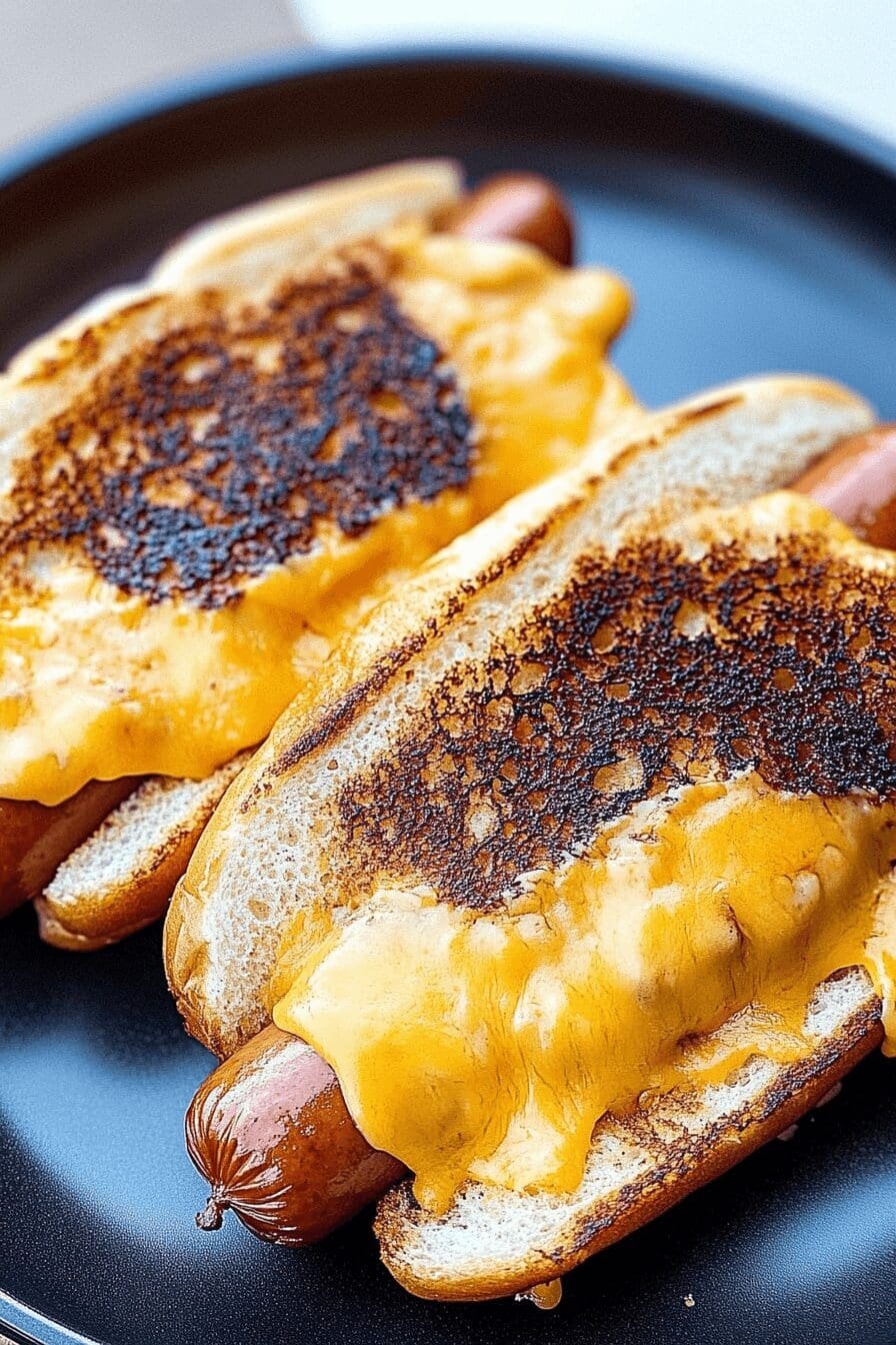 air fryer grilled cheese hot dogs
