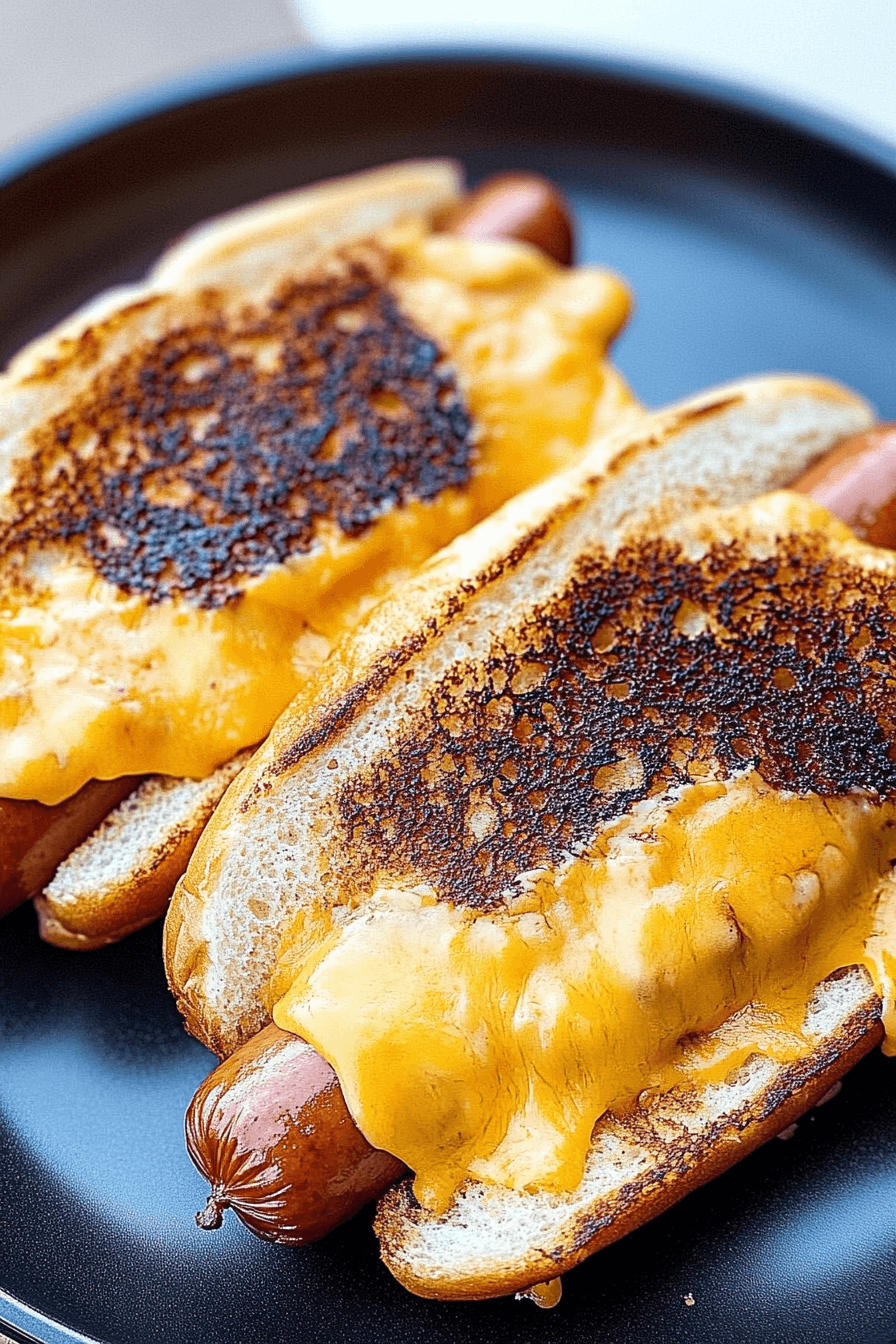 air fryer grilled cheese hot dogs