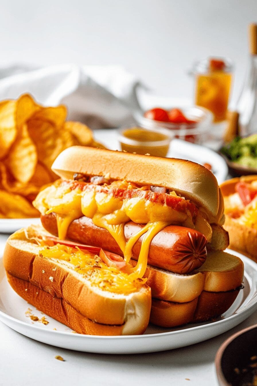 air fryer grilled cheese hot dogs