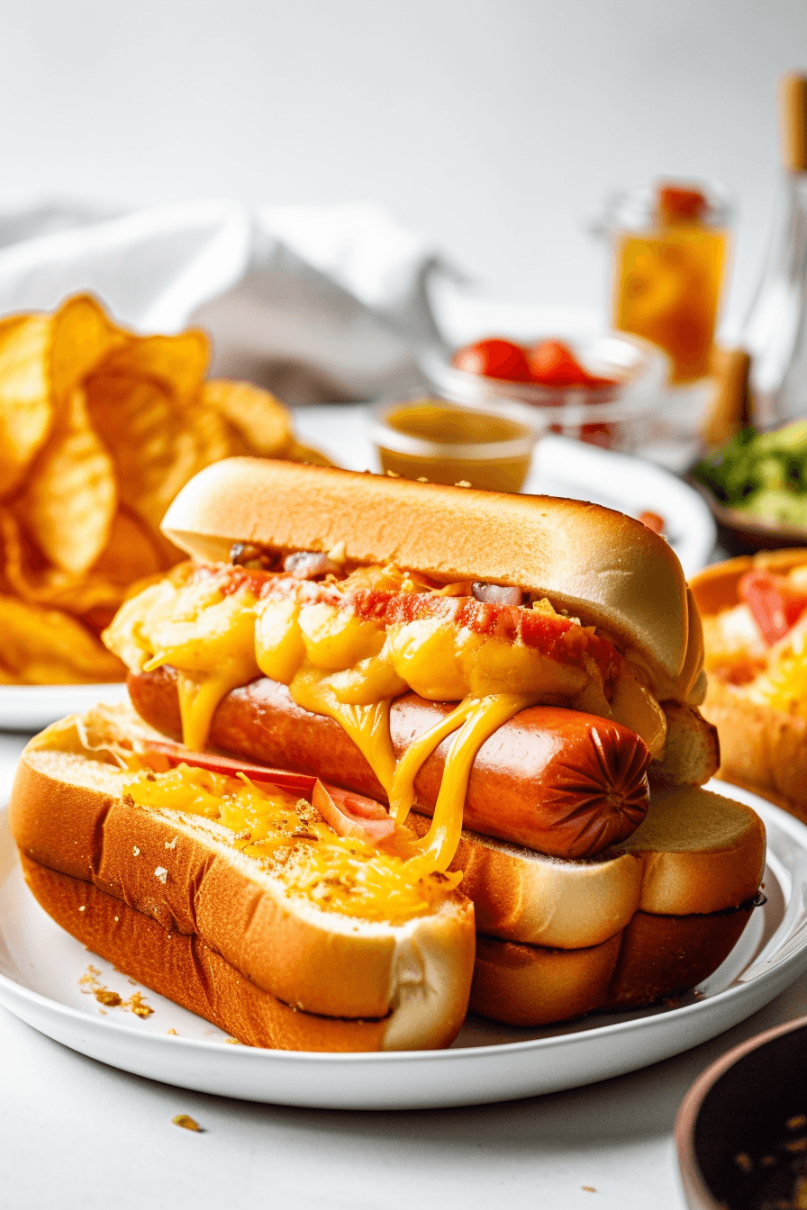 air fryer grilled cheese hot dogs