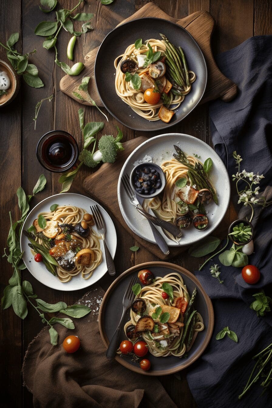 balsamic roasted veggie pasta with grilled chicken