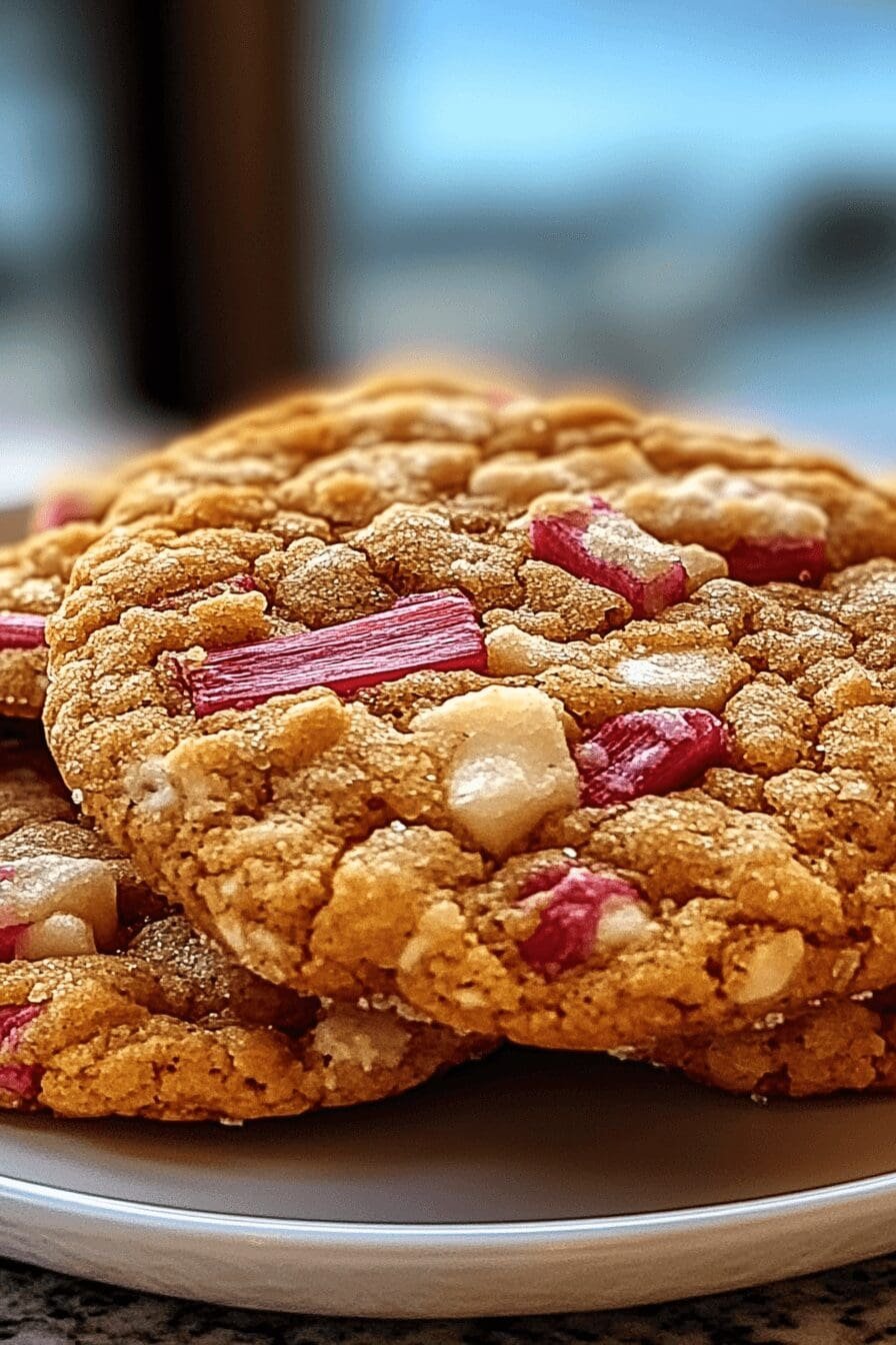 brown sugar rhubarb cookies