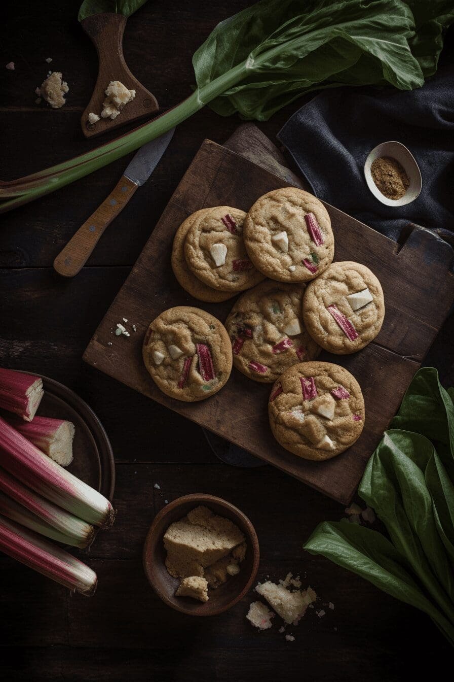 brown sugar rhubarb cookies
