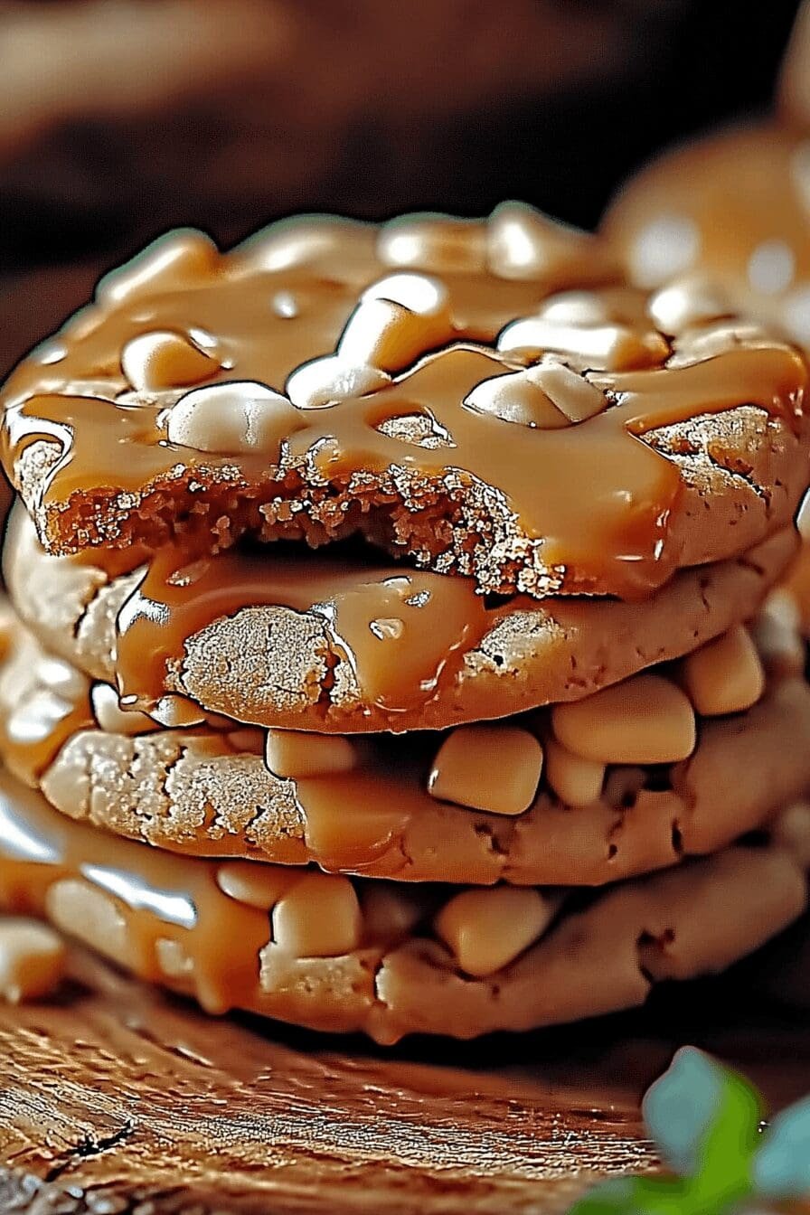 buttery butterfinger caramel crunch cookies