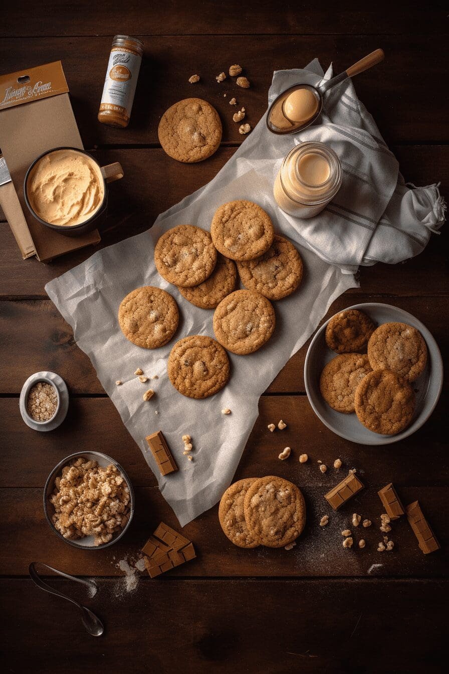 buttery butterfinger caramel crunch cookies