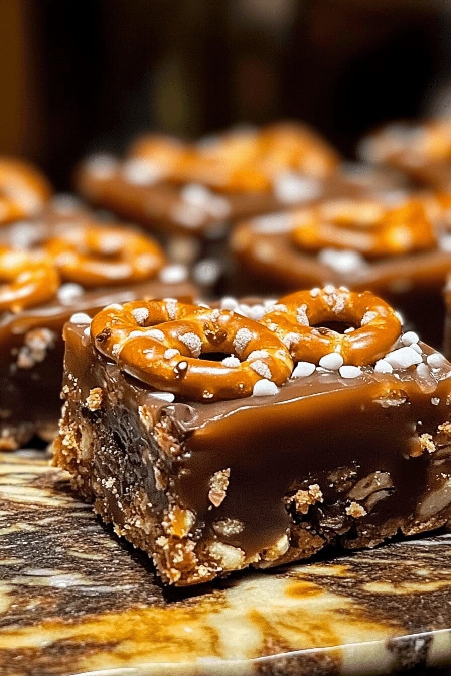 caramel pretzel crack bars