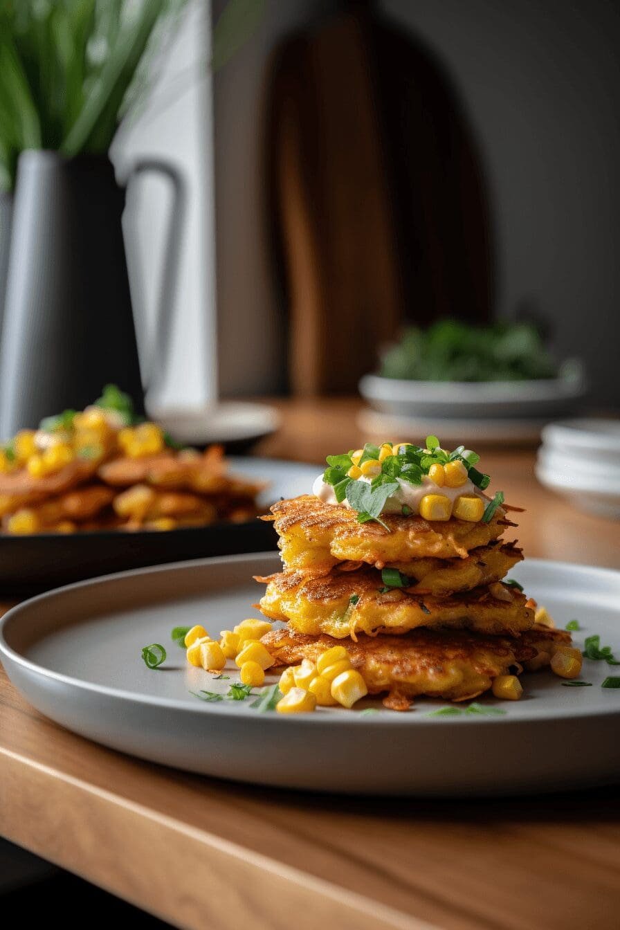 cheddar corn potato fritters