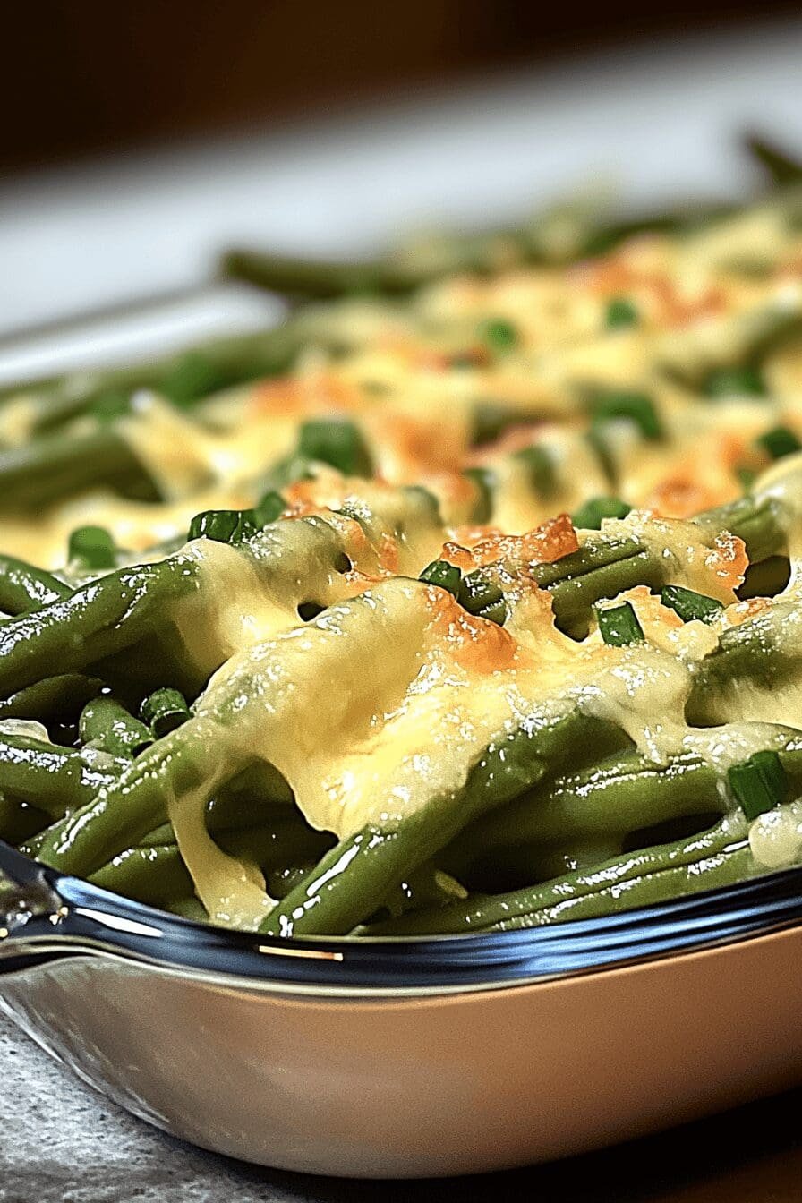cheesy garlic green beans