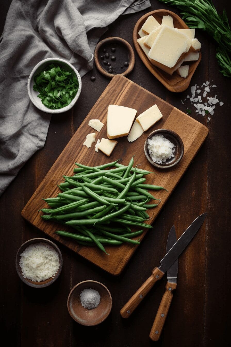 cheesy garlic green beans