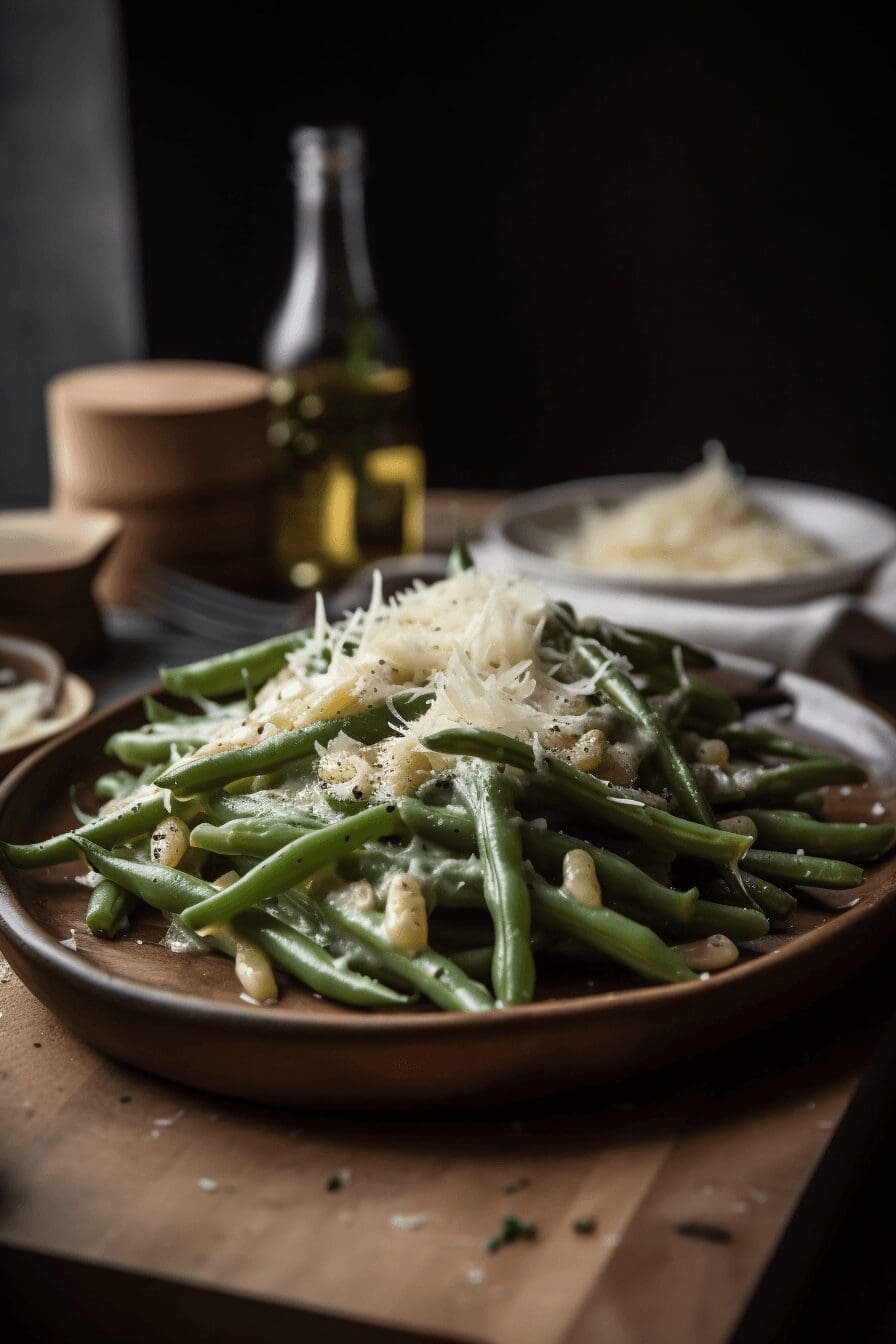 cheesy garlic green beans