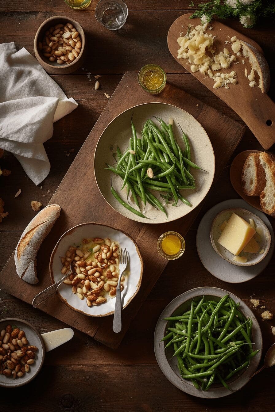 cheesy garlic green beans