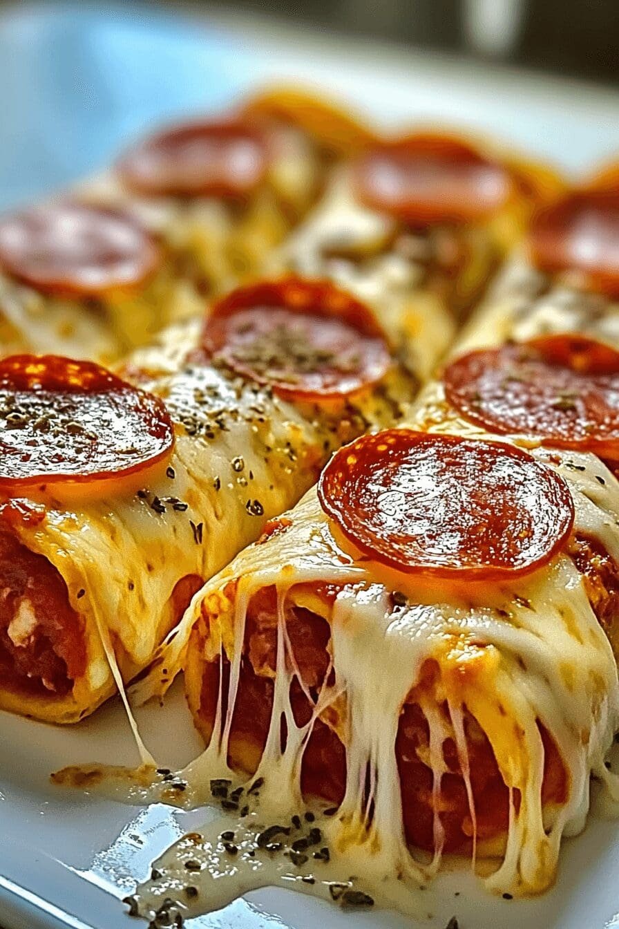 cheesy pepperoni pizza roll ups