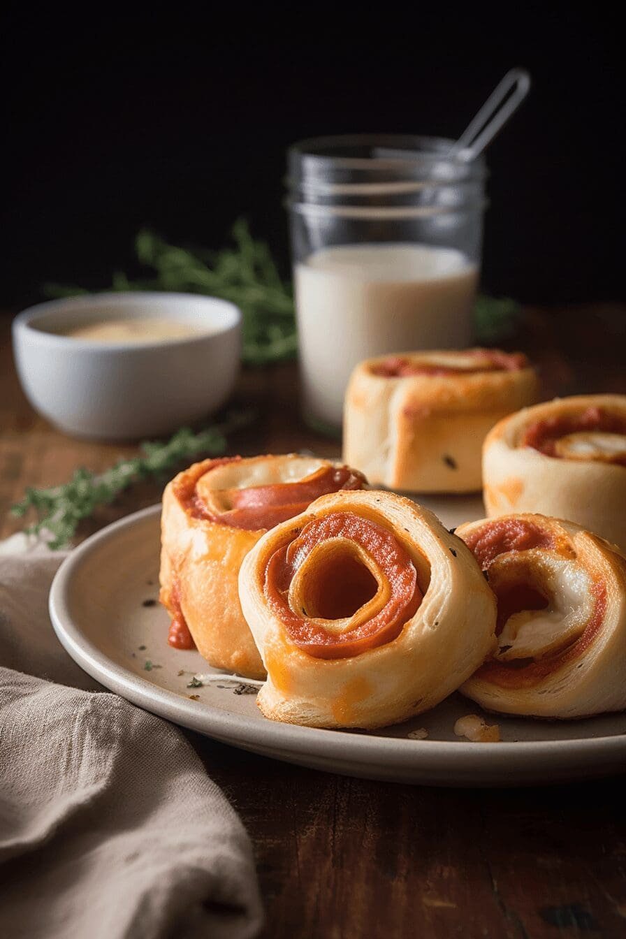 cheesy pepperoni pizza roll ups