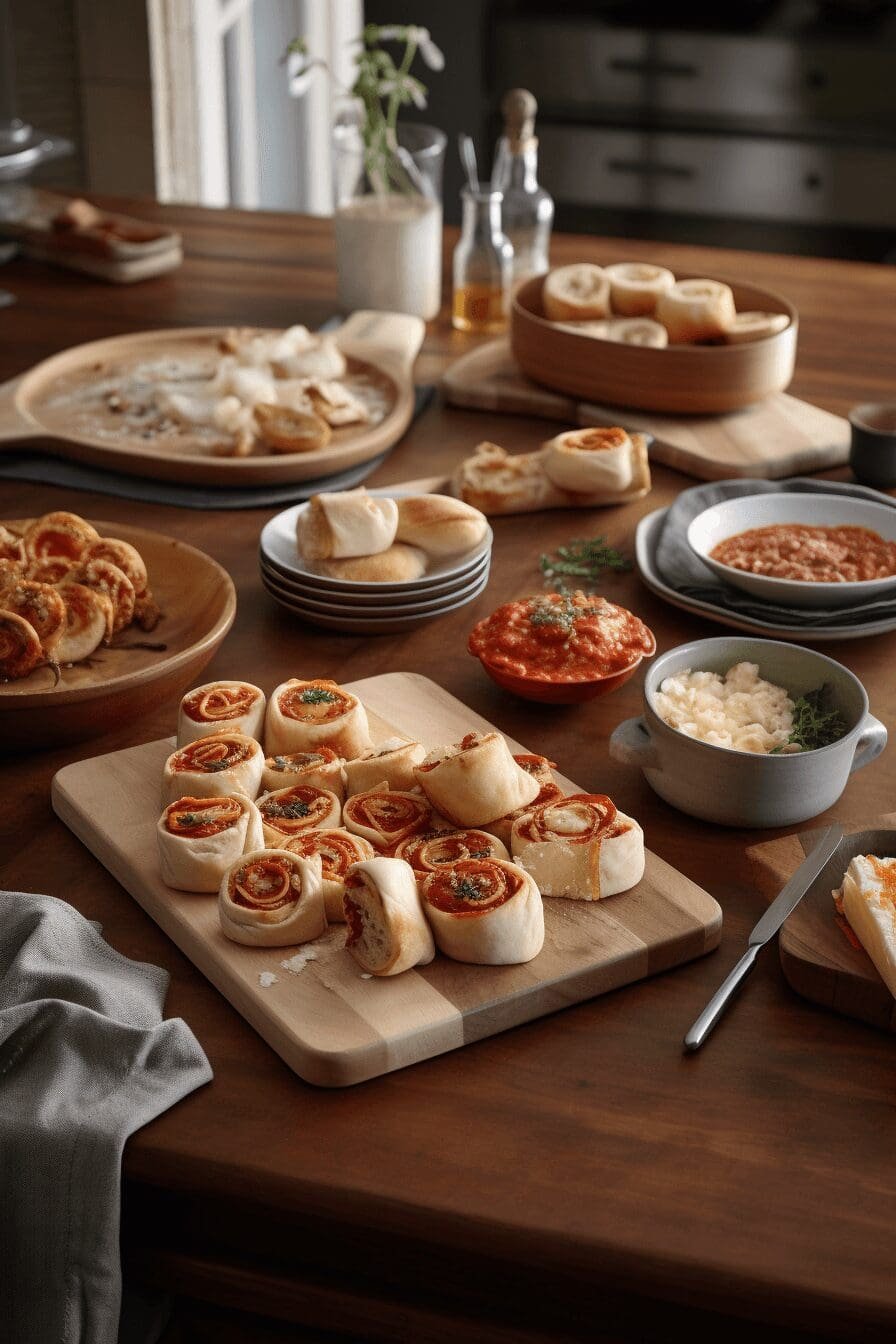 cheesy pepperoni pizza roll ups