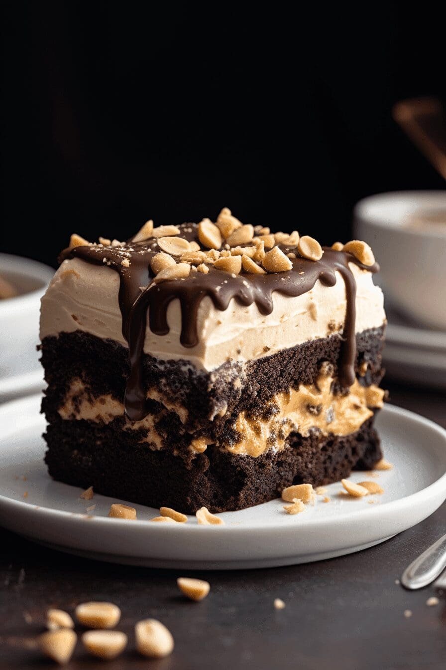 chocolate peanut butter poke cake