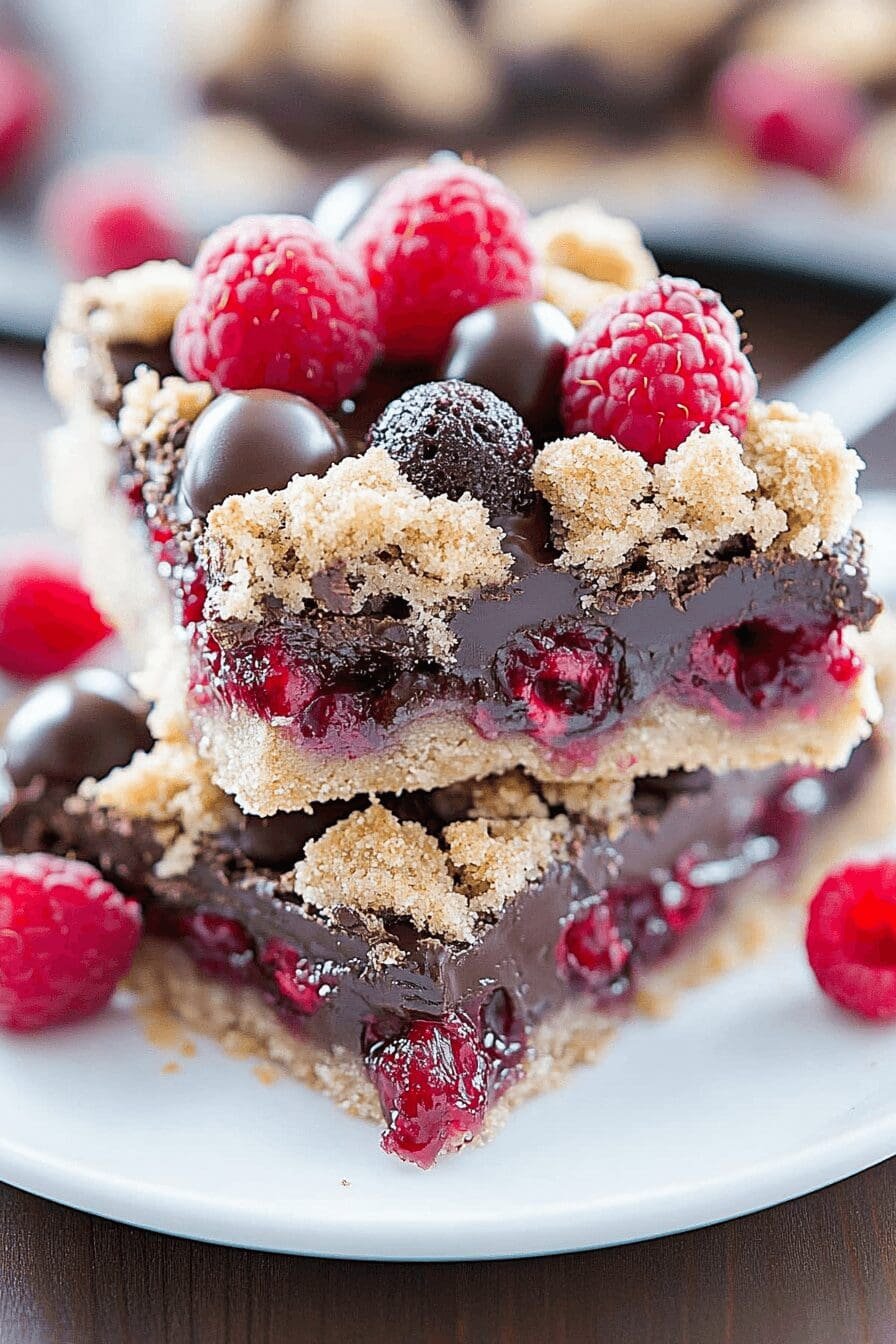chocolate raspberry crumb bars