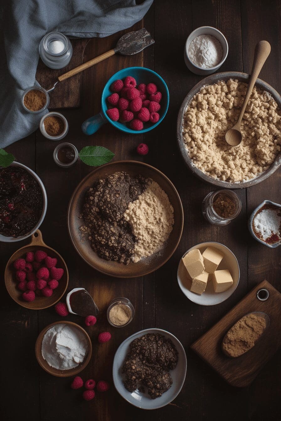 chocolate raspberry crumb bars