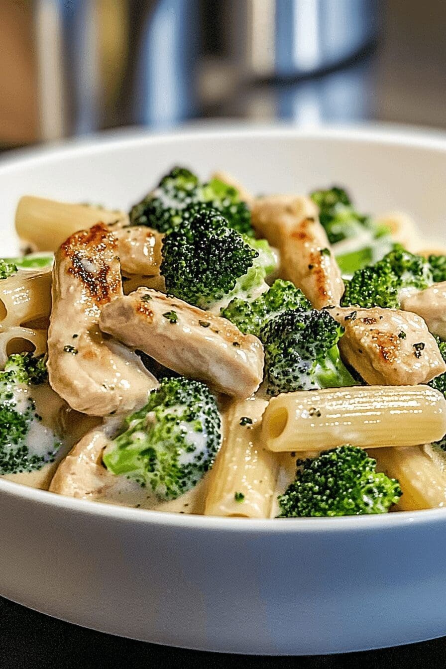 creamy chicken broccoli pasta