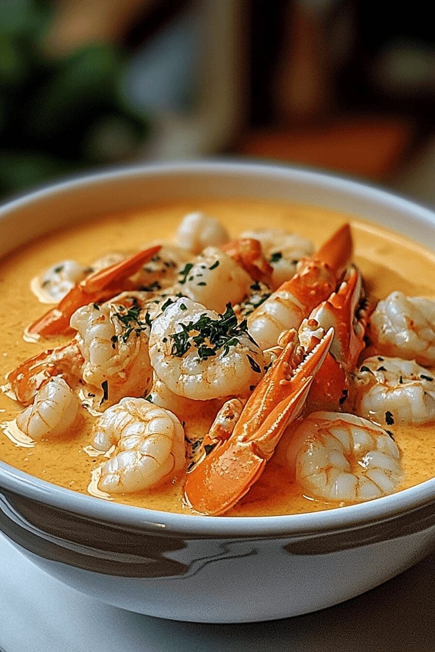 creamy crab and shrimp seafood bisque