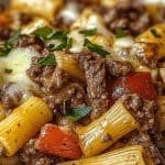 crockpot philly cheesesteak pasta casserole 2.png