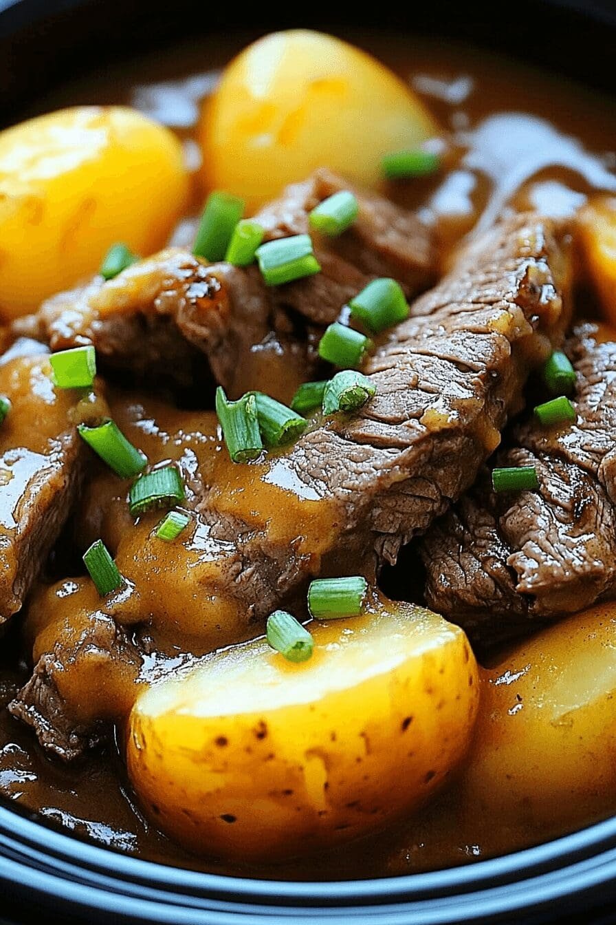 crockpot steak and potato bake