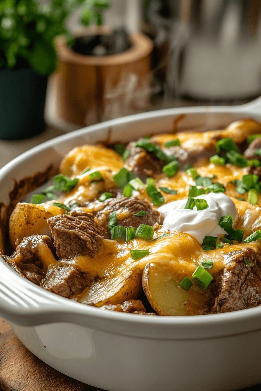 crockpot steak and potato bake