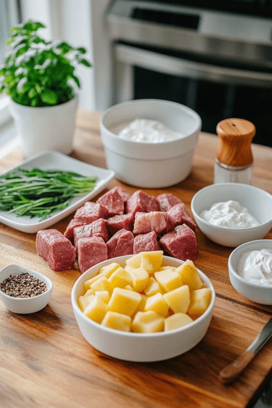 crockpot steak and potato bake